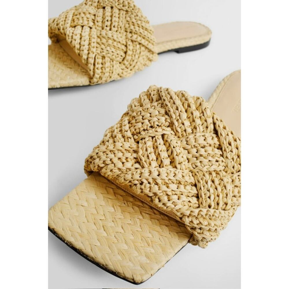 Bottega Veneta Lido Raffia Flat slide, size 41